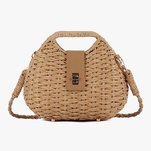 🆕Straw Crossbody Bag for Women Boho Summer Beach Basket